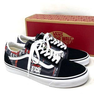 VANS Old Skool Shoe Casual Low Top Canvas Suede Red Black Men's Size VN0A4U3BWZ4